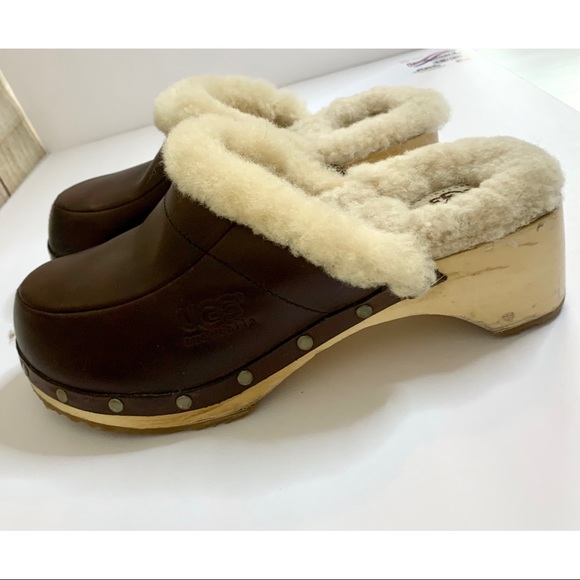Ugg Kalie Leather Shearling Clog 